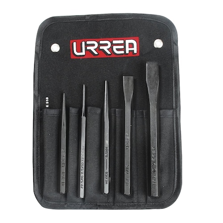 Urrea Punch & Chisel Set, 5Pc NO.4